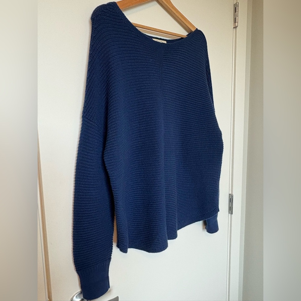 White Stuff Merino Wool Navy Crew Neck Sweater | Size Large - Picture 4 of 8